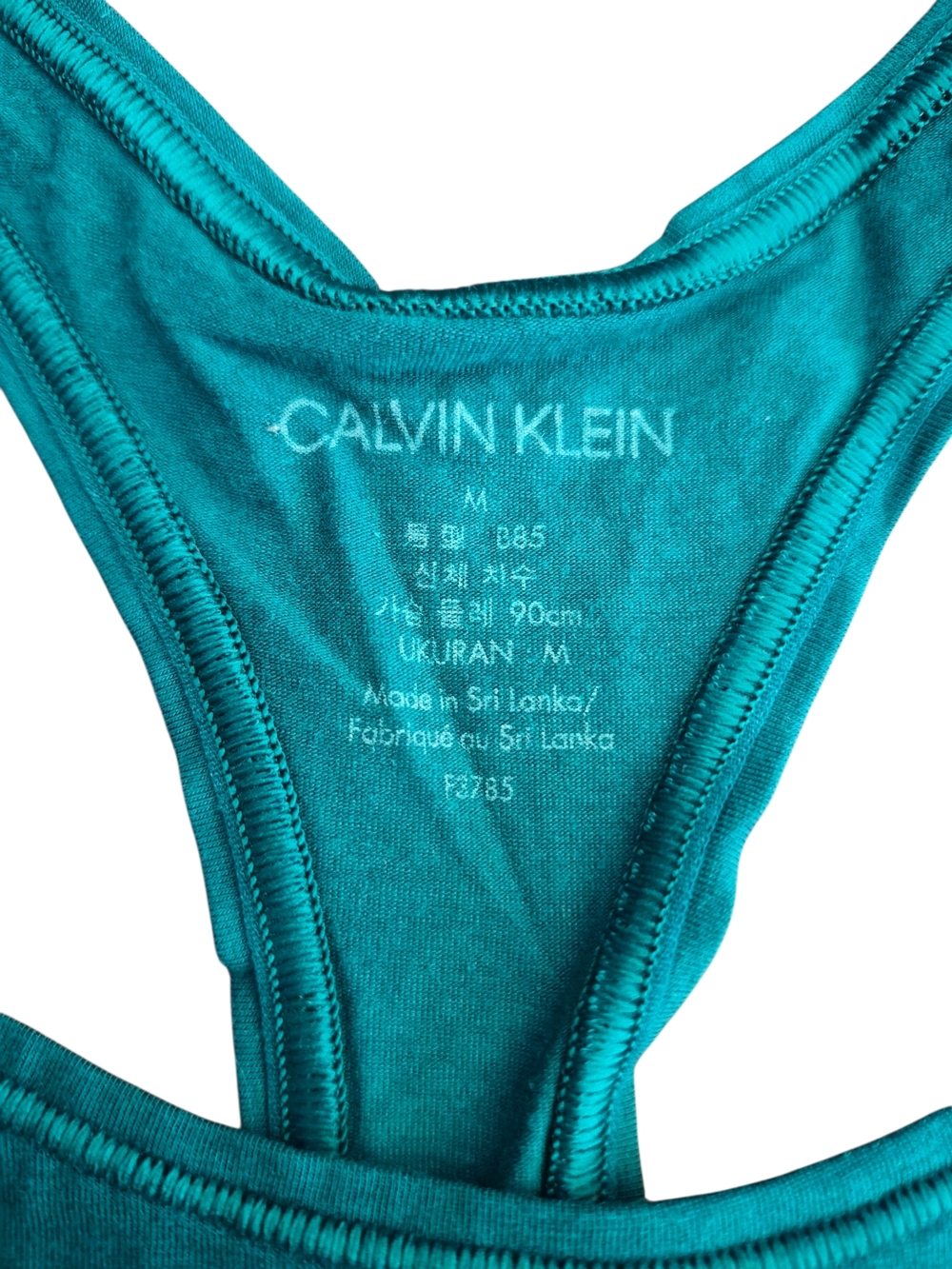 Calvin Klein Women’s Racerback Bralettes 3 pack - Teal, Light Periwinkle & Peach - Picture 5 of 11
